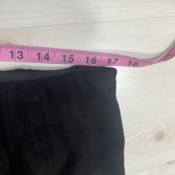 Free People We the Free Black Real Deal Slit Hem Flare Pant 33 Faux Suede HR - Picture 5 of 13